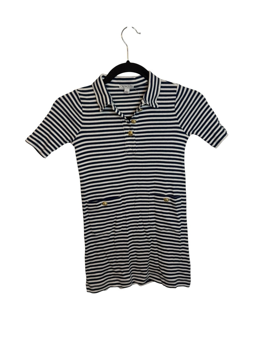 NWT Crewcuts Navy Blue Vintage Rib Polo Dress
